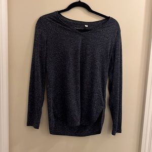 Long sleeved blue heather v/neck tunic